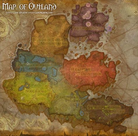 Map of Outland (The Burning Crusade) - World of Warcraft | World of ...