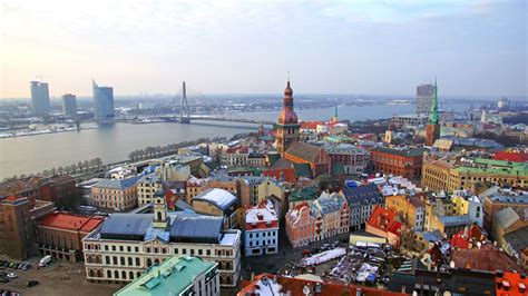 Wallpaper Riga, Latvia, city view, river, bridge, houses 3840x2160 UHD 4K Picture, Image