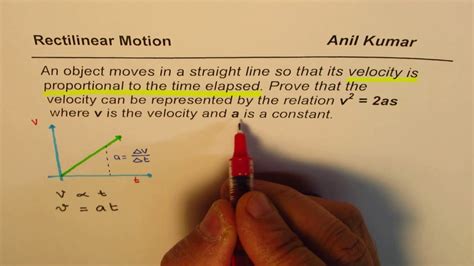 v^2=2as Rectilinear Motion Formula by Area Under Velocity Time Graph ...