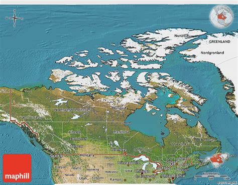 Satellite 3D Map of Canada