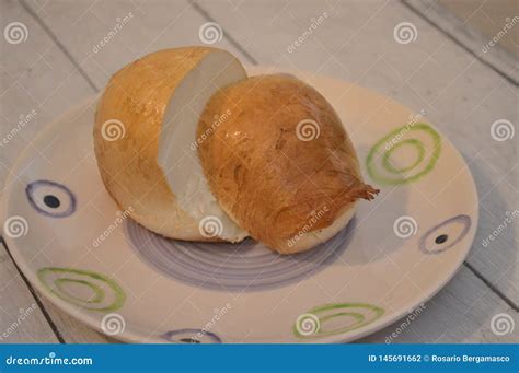 Provola Smoked Italian Buffalo Cheese Food Stock Photo - Image of ...