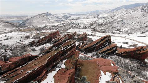 red rocks winter colorado snow covered Stock Footage Video (100% Royalty-free) 1044751738 ...