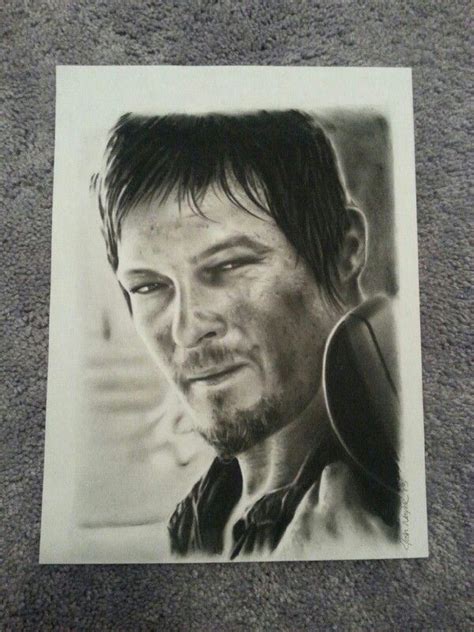 Daryl Dixon portrait drawn by Josh Naylor from In the Skin Tattoos in South Elgin Illinois ...