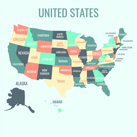 Printable United States Map With State Names | Ruby Printable Map