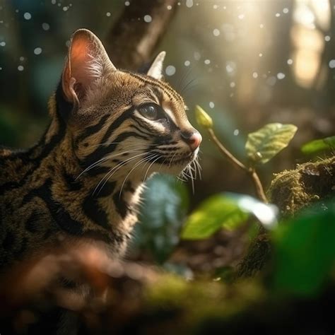 Premium AI Image | Margay in natural habitat generative AI