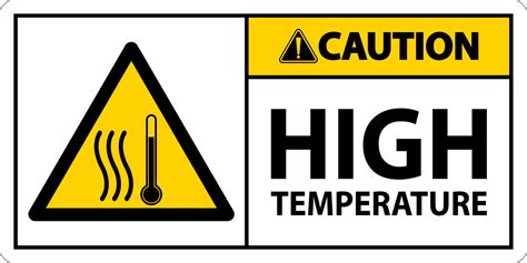 Caution High temperature symbol and text safety sign. 15293157 Vector Art at Vecteezy