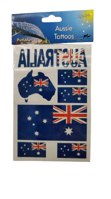 Australian Flag Tattoo Pack - 2 Packs of 7 Assorted Designs