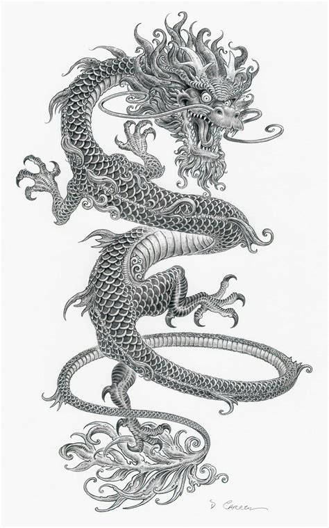 Dragon Art Design. | Dragon illustration, Chinese dragon tattoos, Dragon tattoo