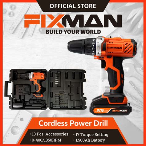 20V Cordless Power Drill with Variable Speed - Fixman Tools