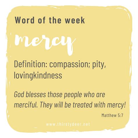 Word of the Week: Mercy - THIRSTY DEER