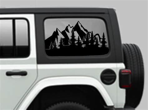 Fits Jeep Wrangler Side Window Decals flag/trees/mountains - Etsy