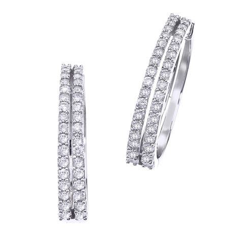 Fred Meyer Jewelers | 1 1/2 ct. tw. Diamond Hoop Earrings | Diamond ...