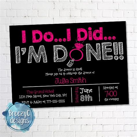 I Do I Did I'm Done Divorce Party Invitation Digital - Etsy Australia