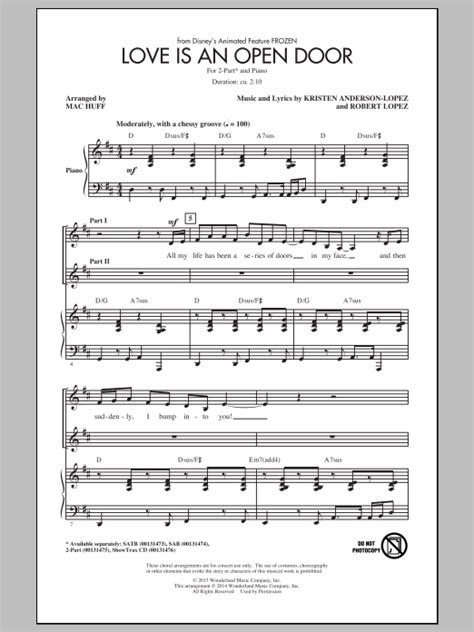 Love Is An Open Door | Sheet Music Direct