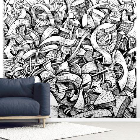Abstract Doodles in 2020 | Doodle wall, Wall murals, Wall wallpaper