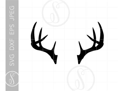 Deer Antlers SVG Deer Antlers Silhouette Clipart Download - Etsy