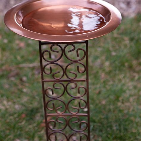 Have to have it. Classic Copper Bird Bath Bowl with Jalousie Stake $151.98 | Copper bird bath ...