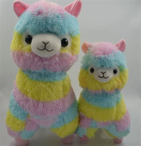 Rainbow Alpaca Plush Toy Japanese Soft Plush Alpacasso Baby 100% Plush ...