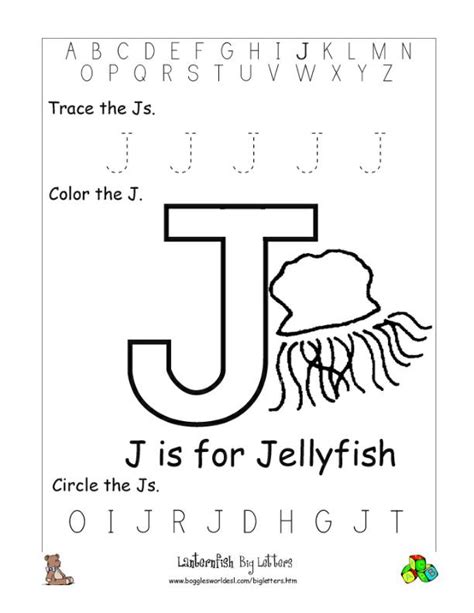 Letter J Alphabet Worksheets