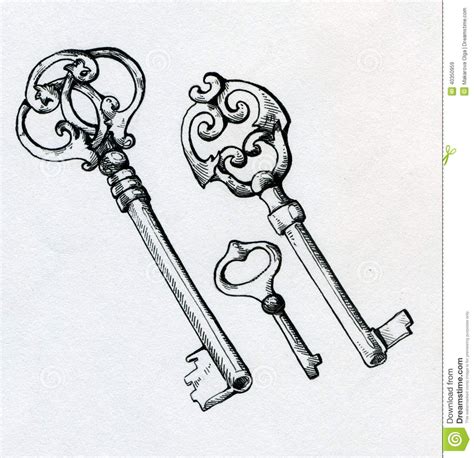 Antique Key Drawing