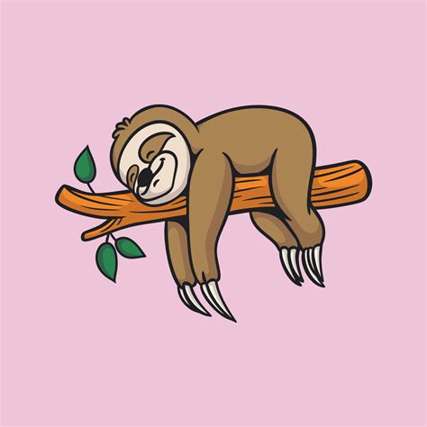 cartoon animal design sleeping sloth cute mascot logo 4600248 Vector Art at Vecteezy