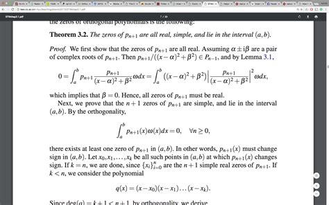 real analysis - zeroes of the orthogonal polynomials are simple - Mathematics Stack Exchange