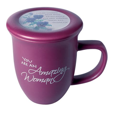 Amazing Woman Ceramic Mug &Coaster/Lid - 14 Ounce Coffee/Tea Cup - Dusky Purple - Walmart.com ...