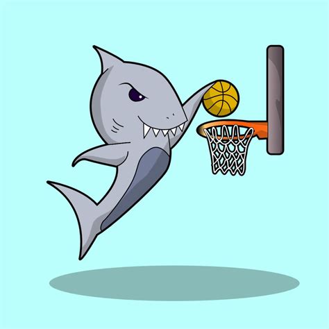 Dunking Shark Basketball Logo