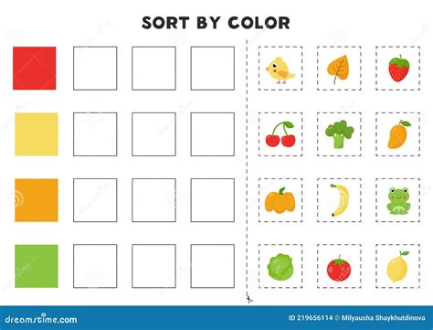 Printable Color Sorting Worksheet