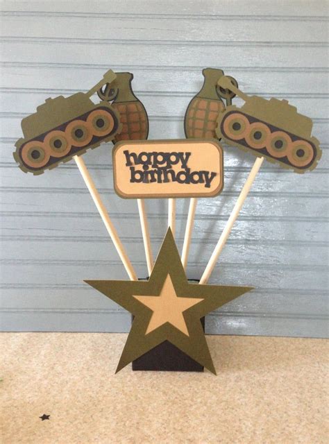 Army Birthday Centerpiece - Etsy | Army's birthday, Army party ...