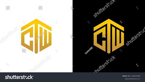 Ctw Letter Logo Design Polygon Monogram Stock Vector (Royalty Free ...