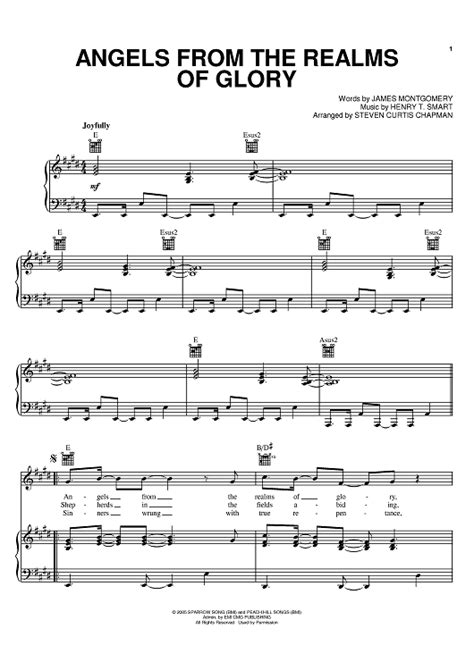 Angels From The Realms Of Glory" Sheet Music by Steven Curtis Chapman for Piano/Vocal/Chords ...