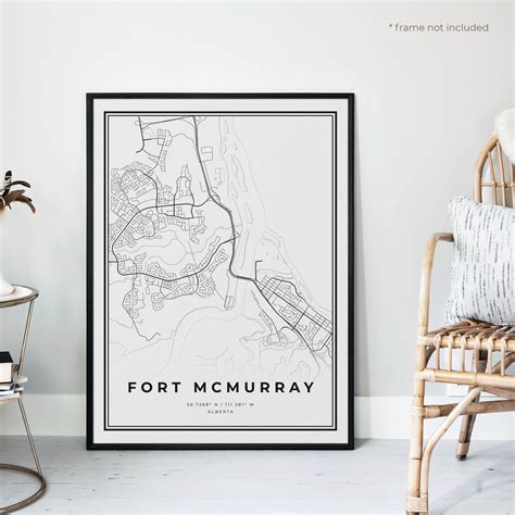 Fort McMurray Map Print Fort McMurray Street Map Poster | Etsy