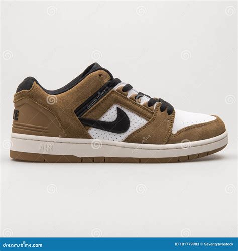 Nike SB Air Force 2 Low Brown, Black and White Sneaker Editorial Stock ...