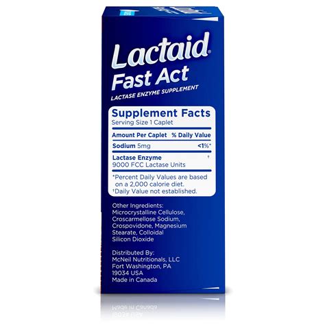 Lactaid Fast Act Lactose Intolerance Relief Pills, 60 single-dose ...