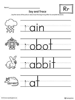 Early Childhood Alphabet Worksheets | Sound words, Letter r, R words