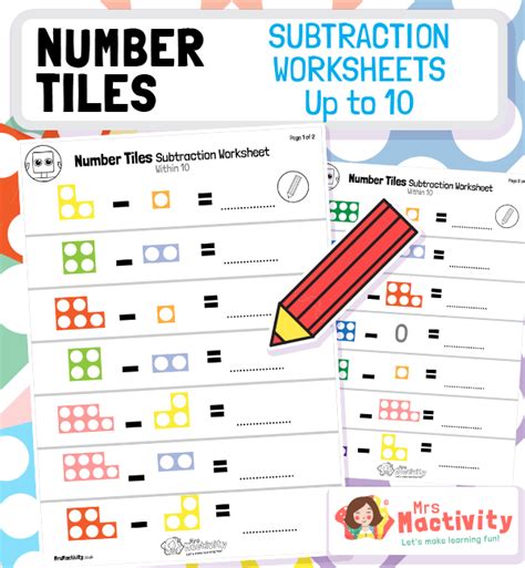 Year 1 Numicon Subtraction From 10 Worksheet | Mrs Mactivity