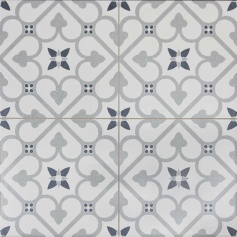 Brighton Grey Pattern Matt Porcelain Floor Tile- Tile Mountain