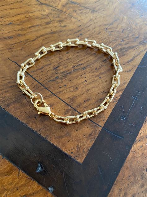 Gold Chain Link Bracelet | Etsy