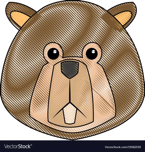 Cartoon beaver teeth animal of forest Royalty Free Vector