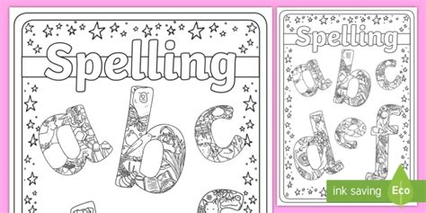 Spelling Mindfulness Colouring Book Cover (teacher made)