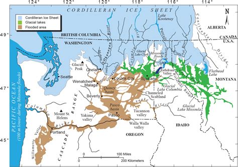 Missoula Outburst Floods in Washington. 13-15,000 years ago. : r/MapPorn