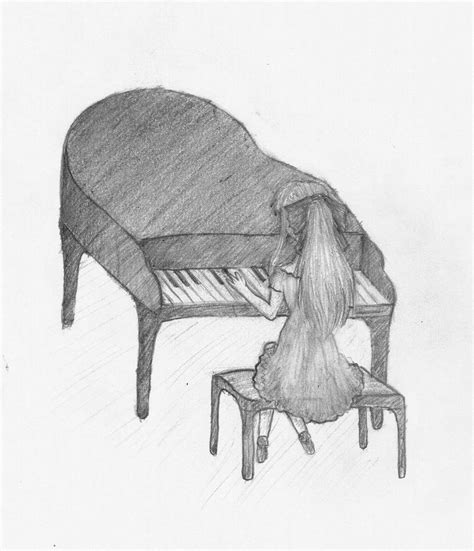 Girl Playing Piano Drawing at PaintingValley.com | Explore collection of Girl Playing Piano Drawing