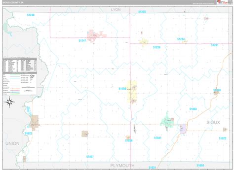 Sioux County, IA Wall Map Premium Style by MarketMAPS - MapSales