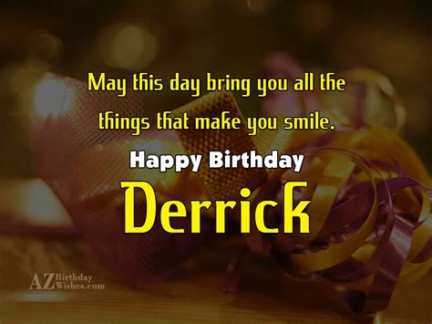 Happy Birthday Derrick - AZBirthdayWishes.com