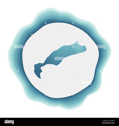 Kos logo. Badge of the island. Layered circular sign around Kos border shape. Creative vector ...