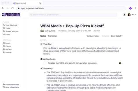 Supernormal - AI That Writes Your Meeting Notes