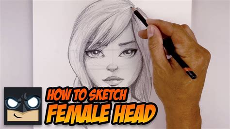 How To Draw A Female Head | Beginners Drawing Tutorial - YouTube