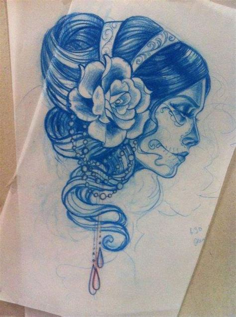 Flower day of the dead girl | Drawing | Pinterest | Gypsy girl tattoos, Beautiful and On the side