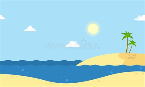 Seaside Beautiful Scenery Cartoon Vector Stock Vector - Illustration of beach, blue: 79718673